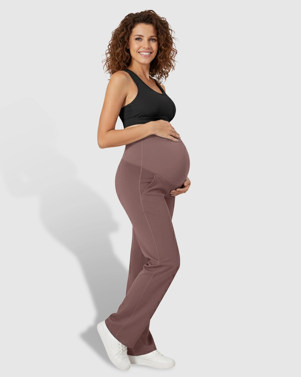High Elastic Straight Leg Maternity Yoga Pants