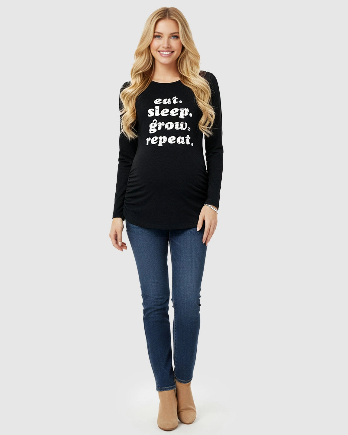 Long-sleeve Printed Maternity Top