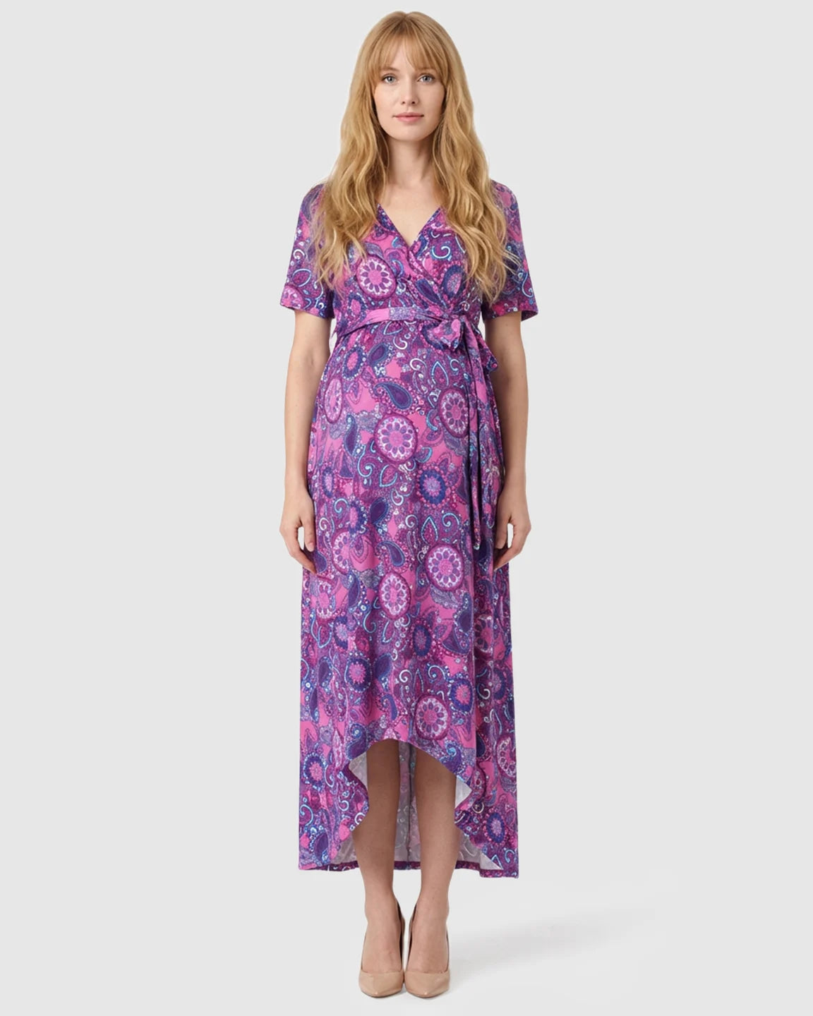 Concealed Nursing Access Floral Maternity Dress