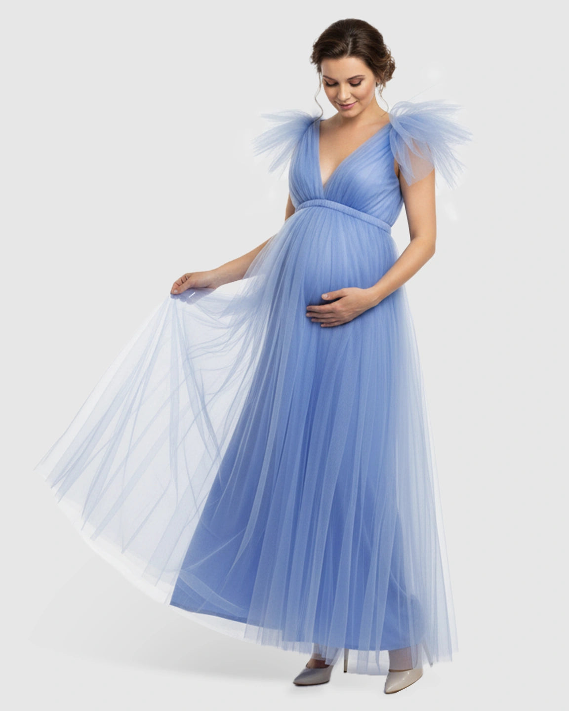 Dramatic Tulle Babydoll Maternity Photoshoot Dress