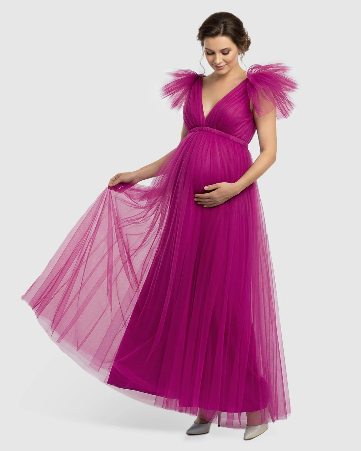 Dramatic Tulle Babydoll Maternity Photoshoot Dress