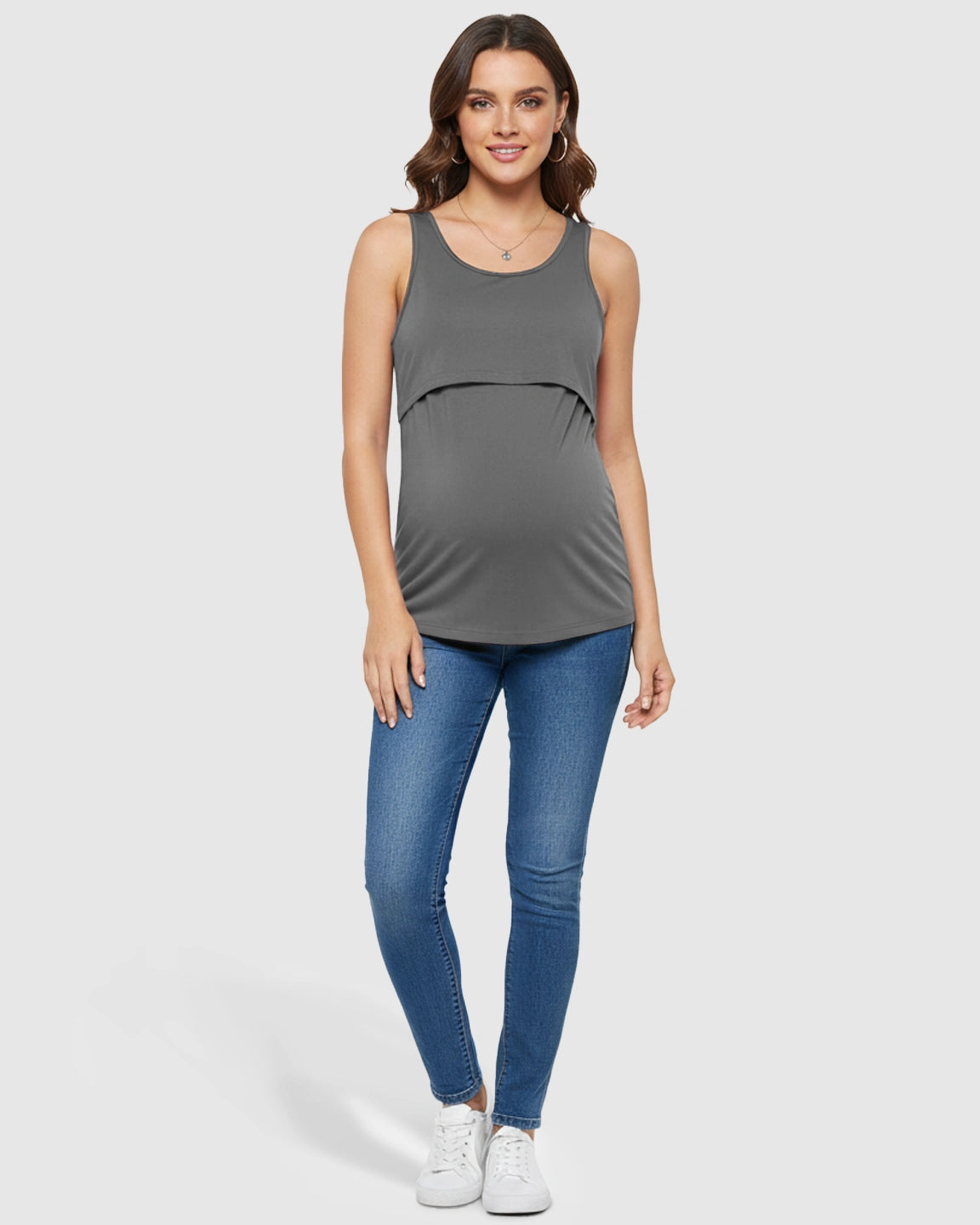 Pull-Up Nursing Access Loose Fit Tank Top