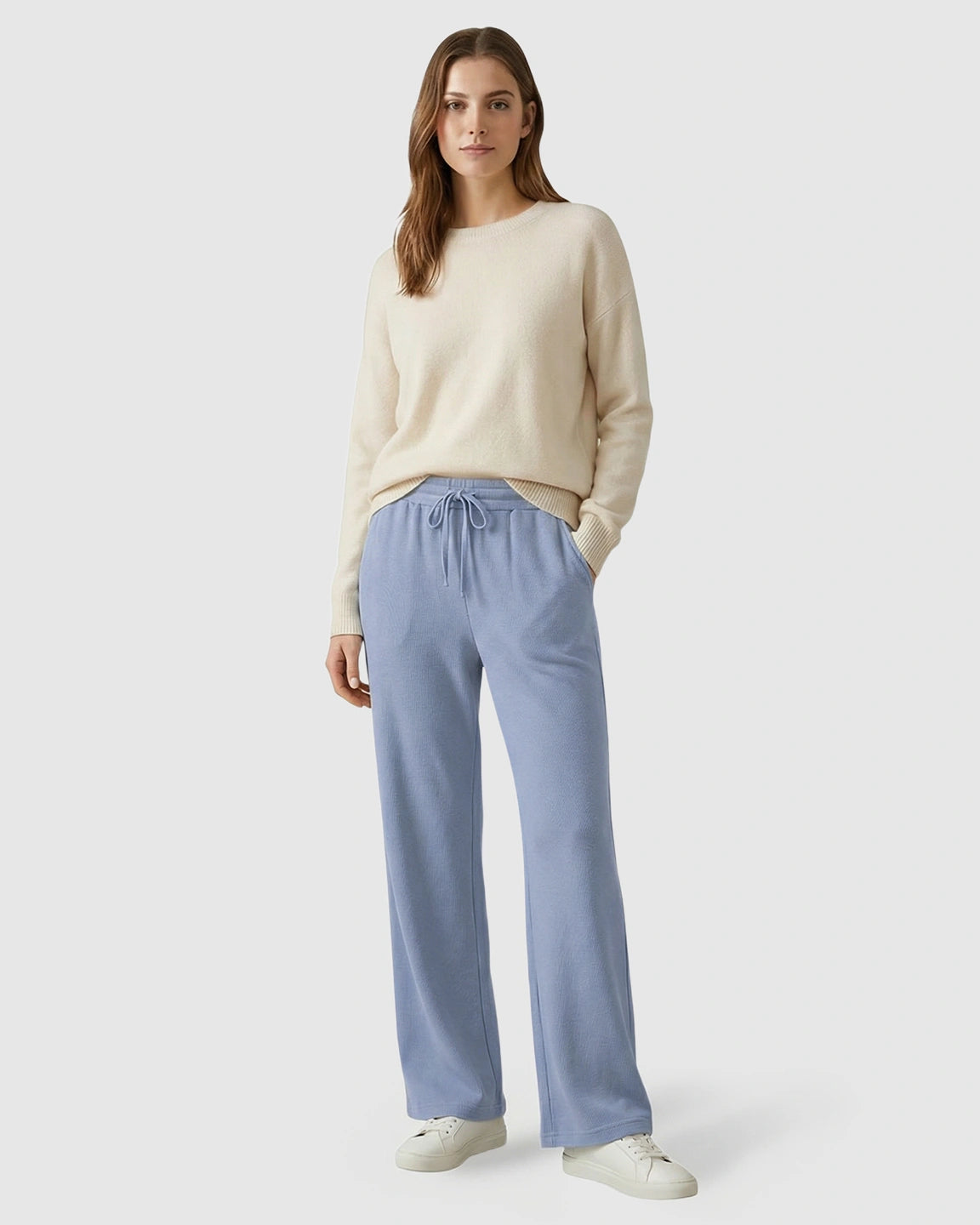 Waffle Knit Wide-Leg Maternity Pants