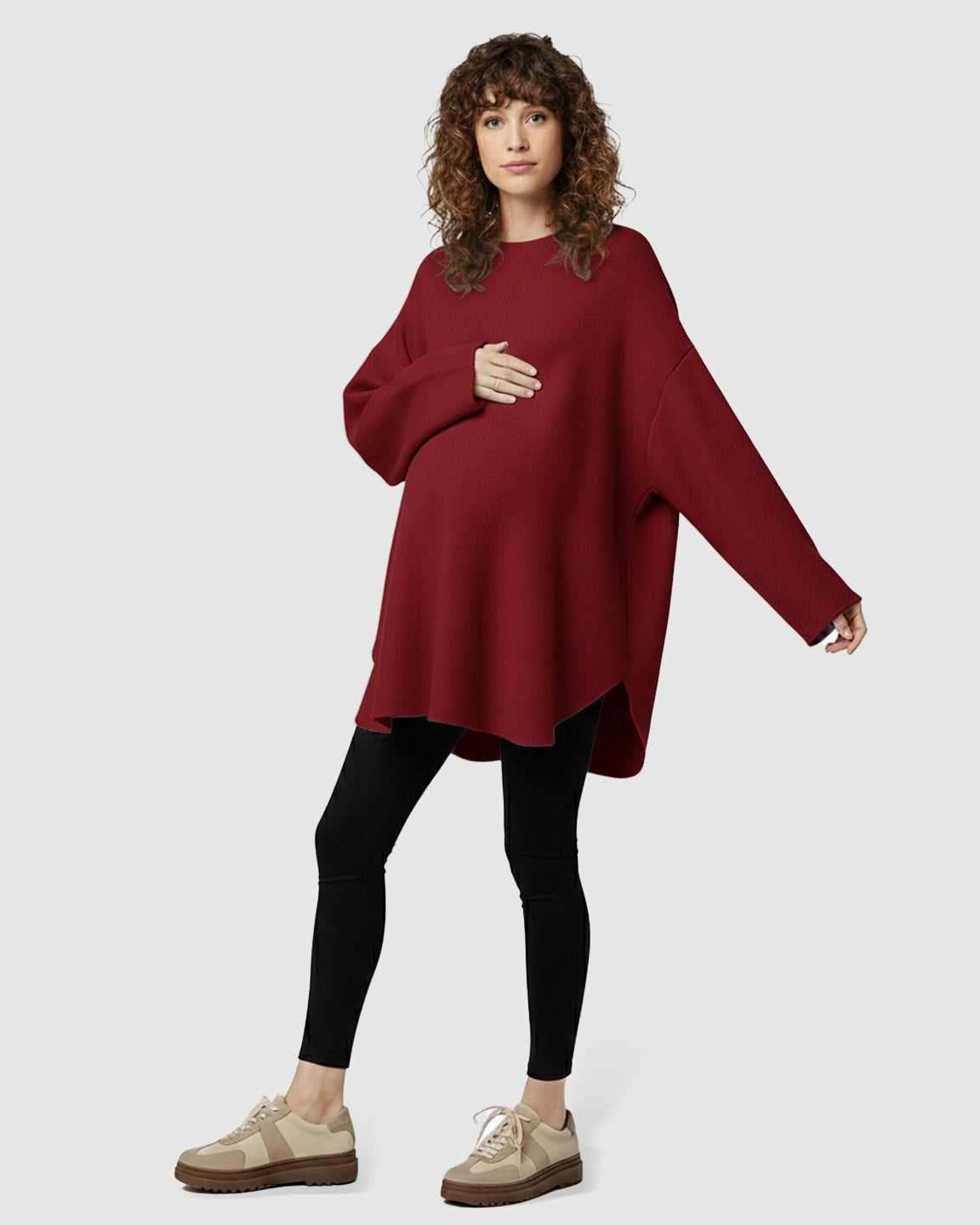 Cozy Woolen Loose-Fit Maternity Sweater