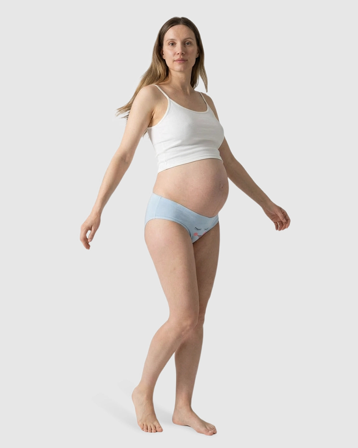 Cartoon Print Mid-Waist Seamless Maternity Underwear