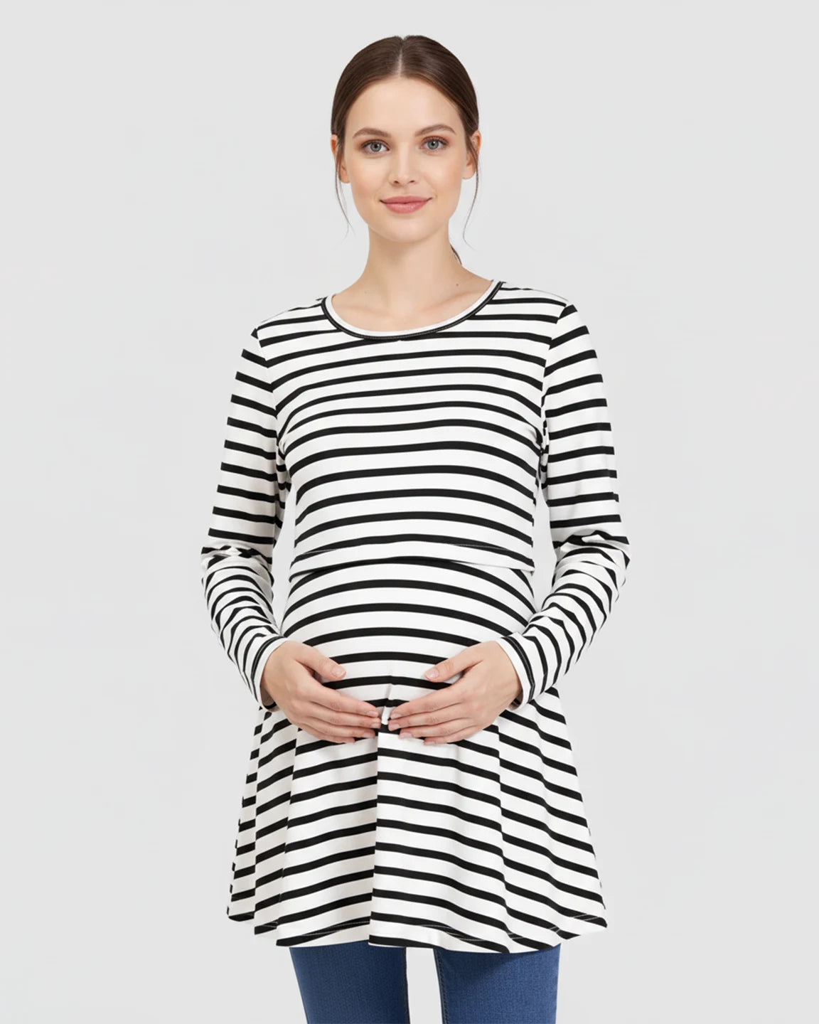 Long-Sleeve Relaxed Fit Maternity & Nursing Dress