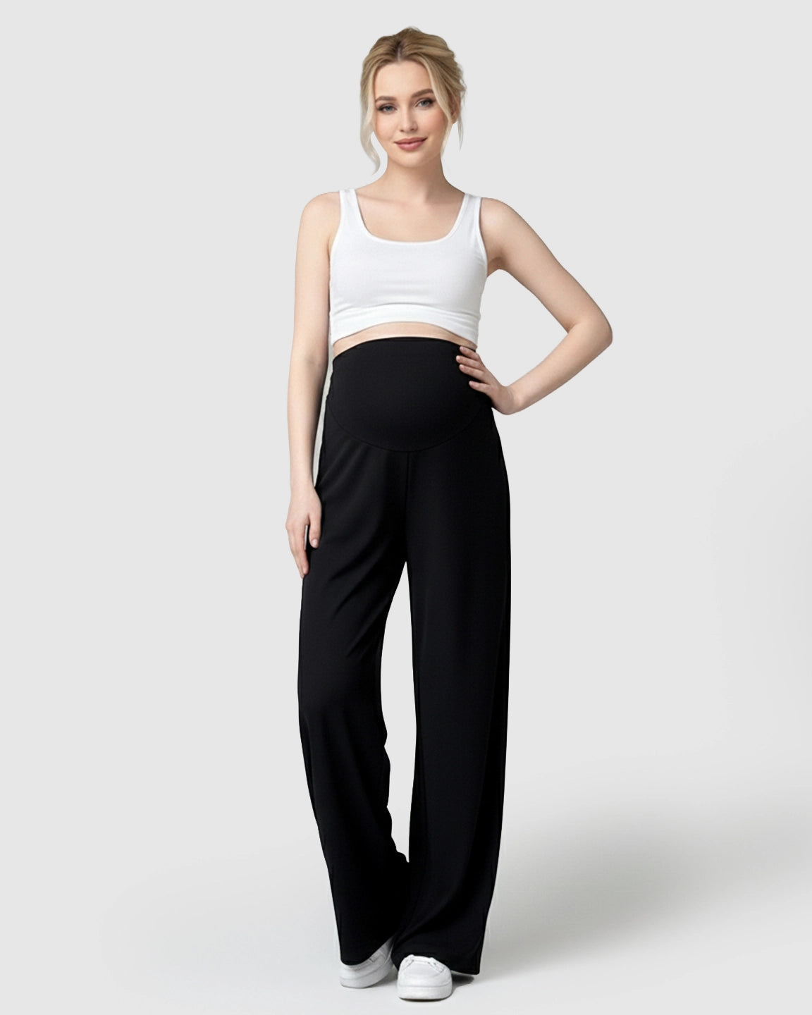 Tencel High-Waist Wide-Leg Maternity Pants