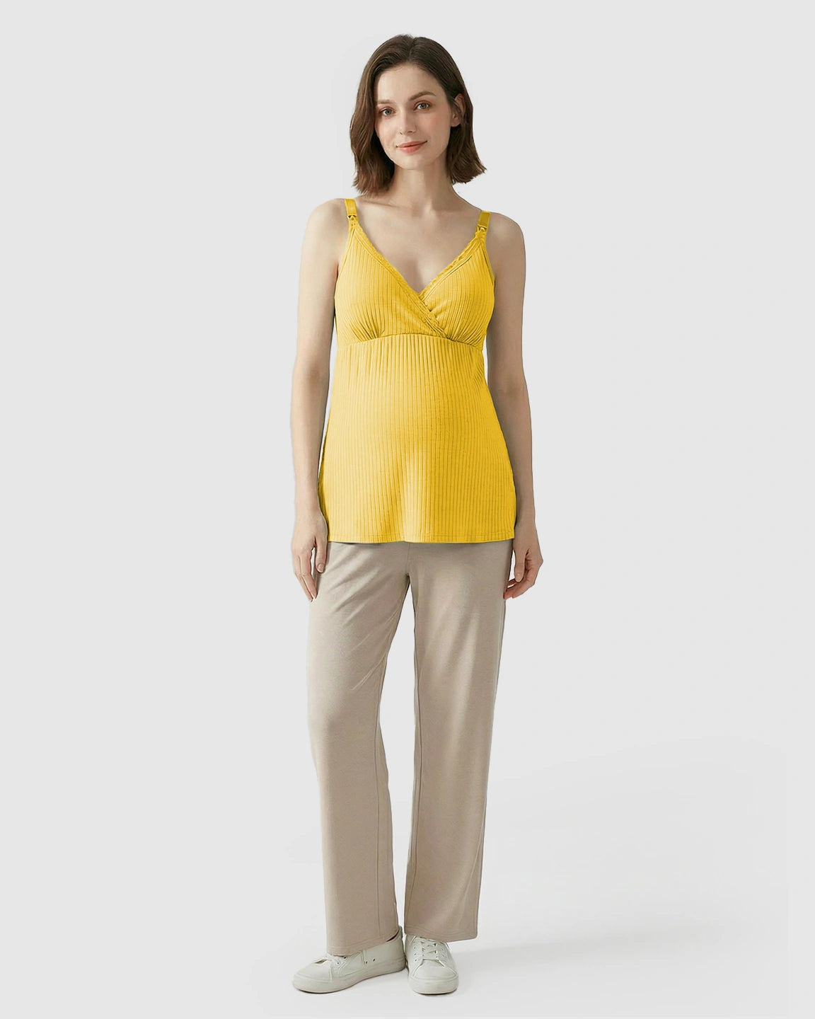 Easy-Access Crisscross Ribbed Nursing Camisole