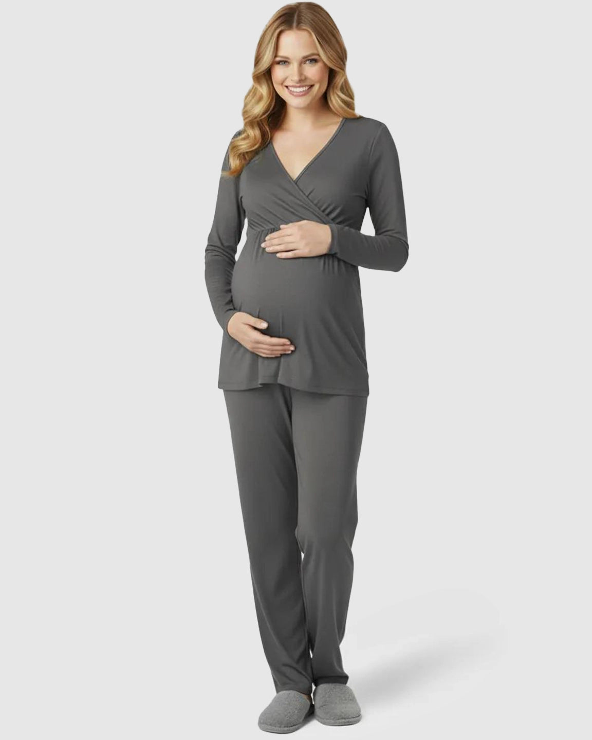 Classic V-Neck Long Sleeve Top and Trouser Lounge Set
