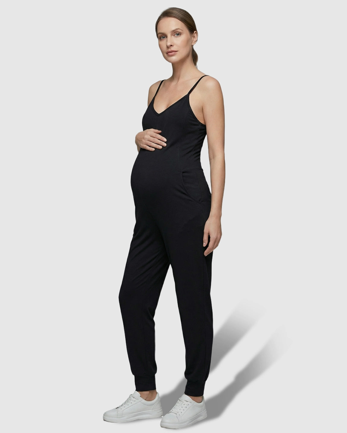 Spaghetti Straps Everyday Maternity Jumpsuit