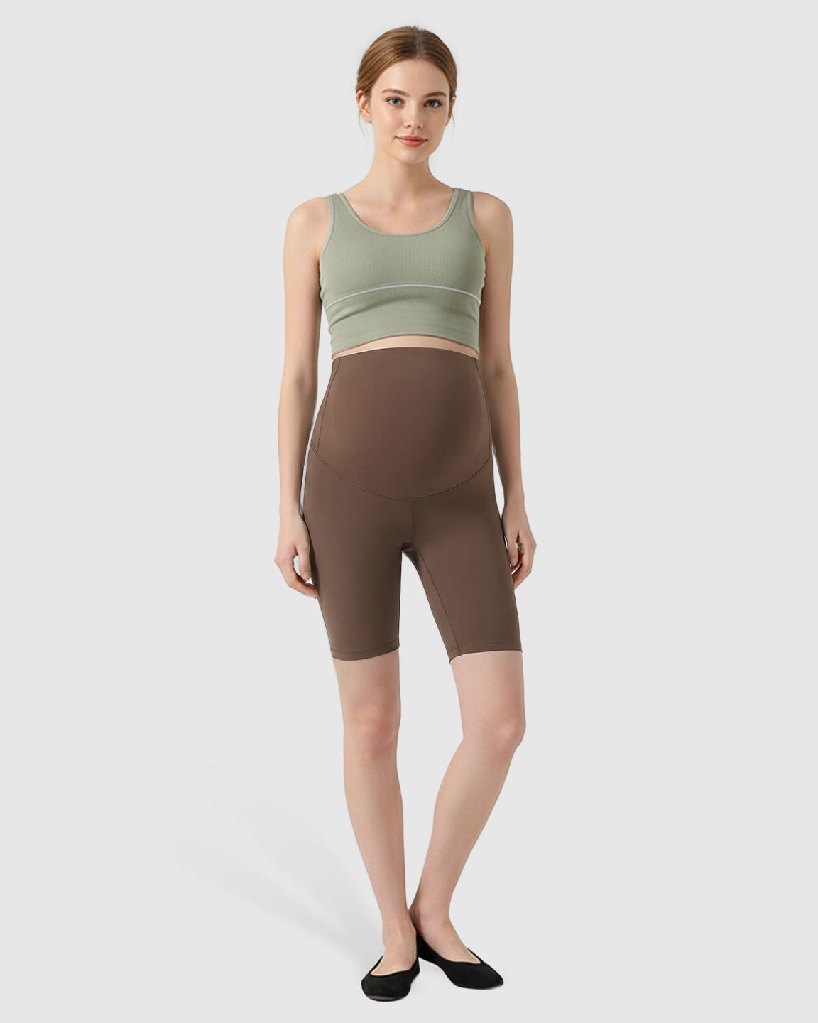Over-Belly Seamless Design Maternity Shorts