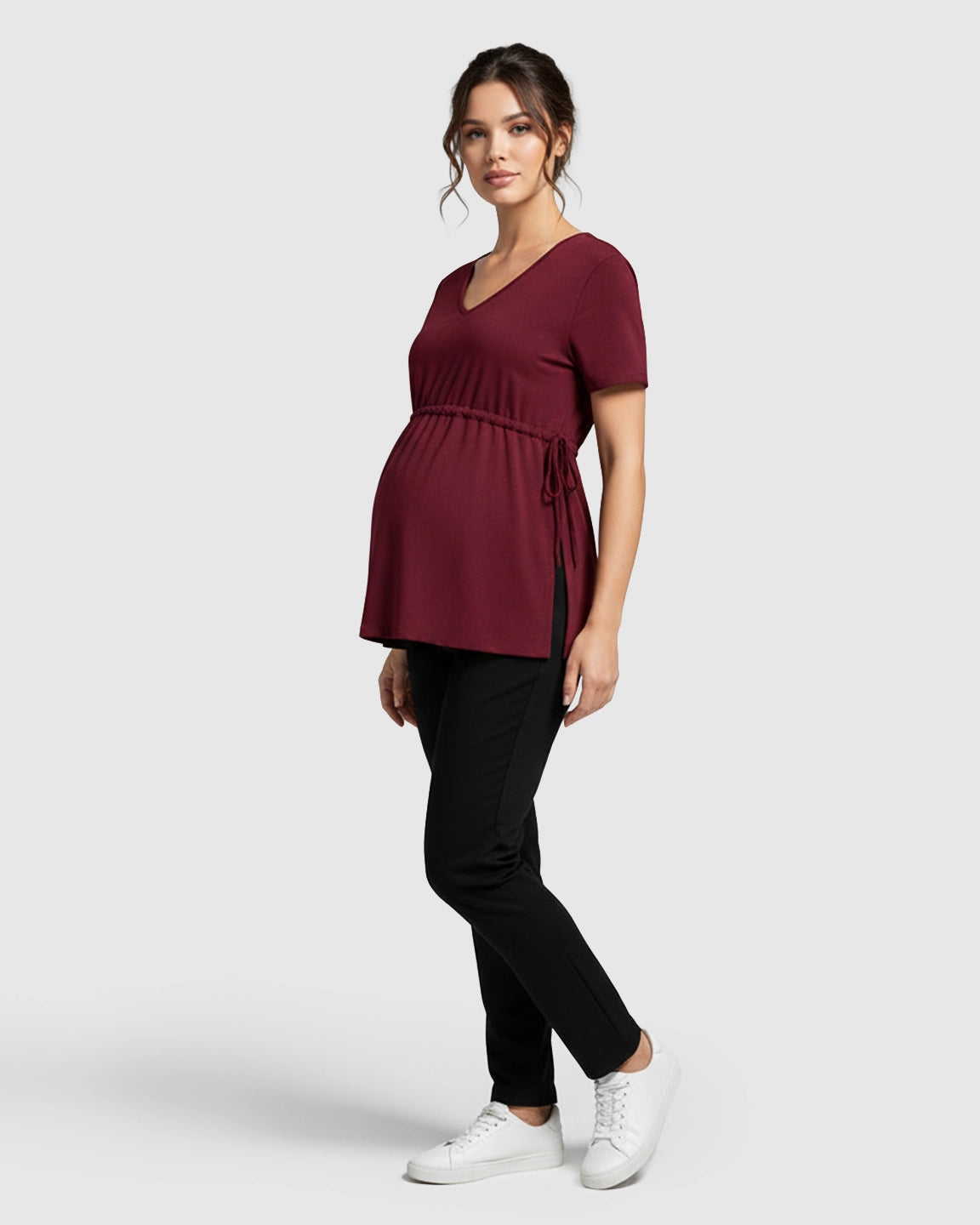 Elastic-Waist Babydoll Maternity Top