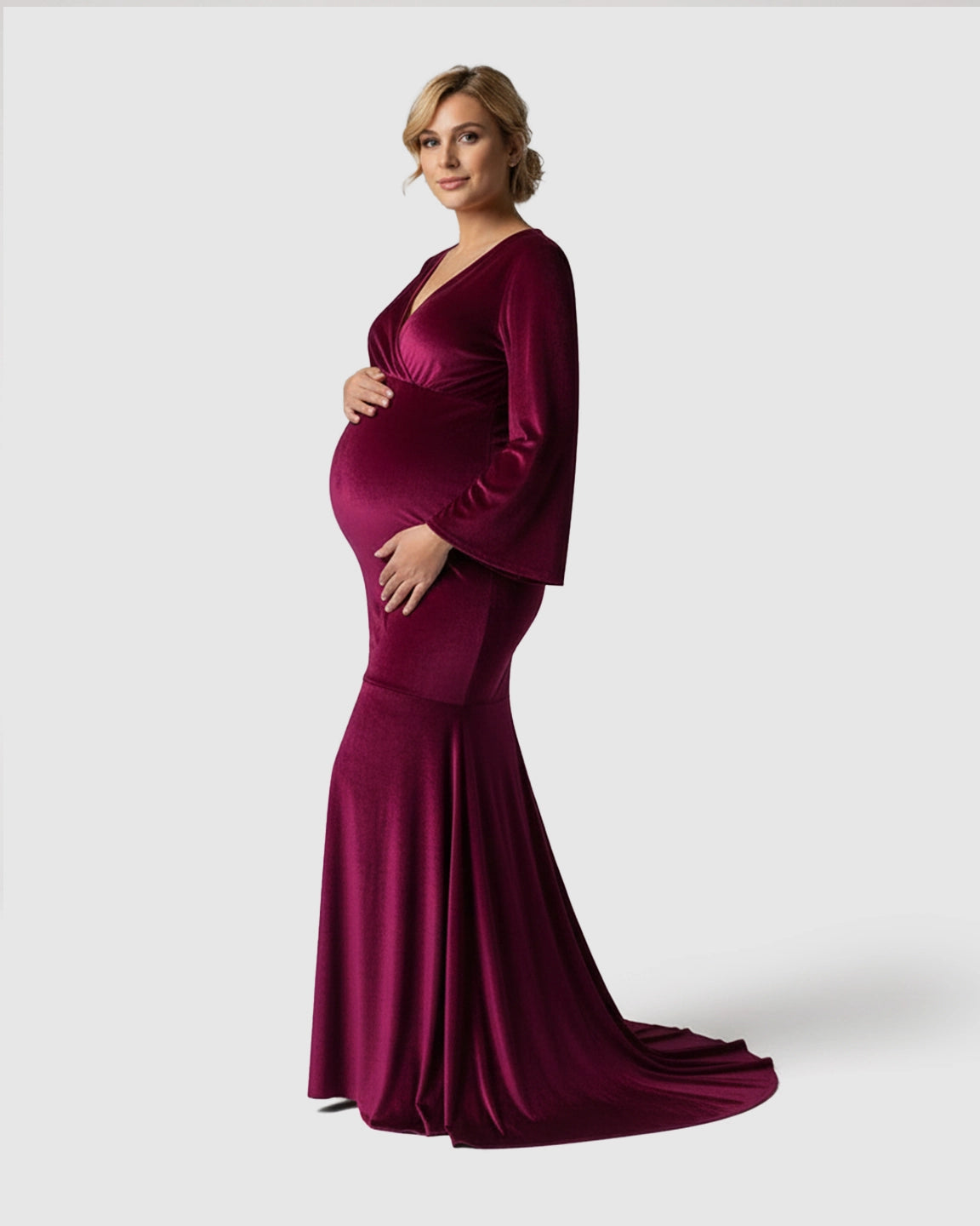 Velvet Mermaid Fit Maternity Gown