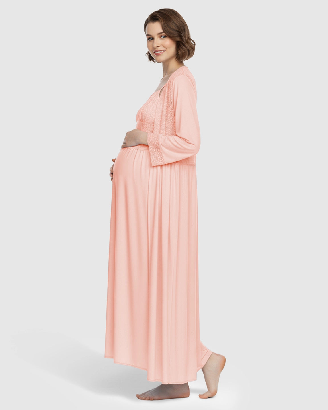 Elegant Lace Loose Fit Maternity Loungewear Set