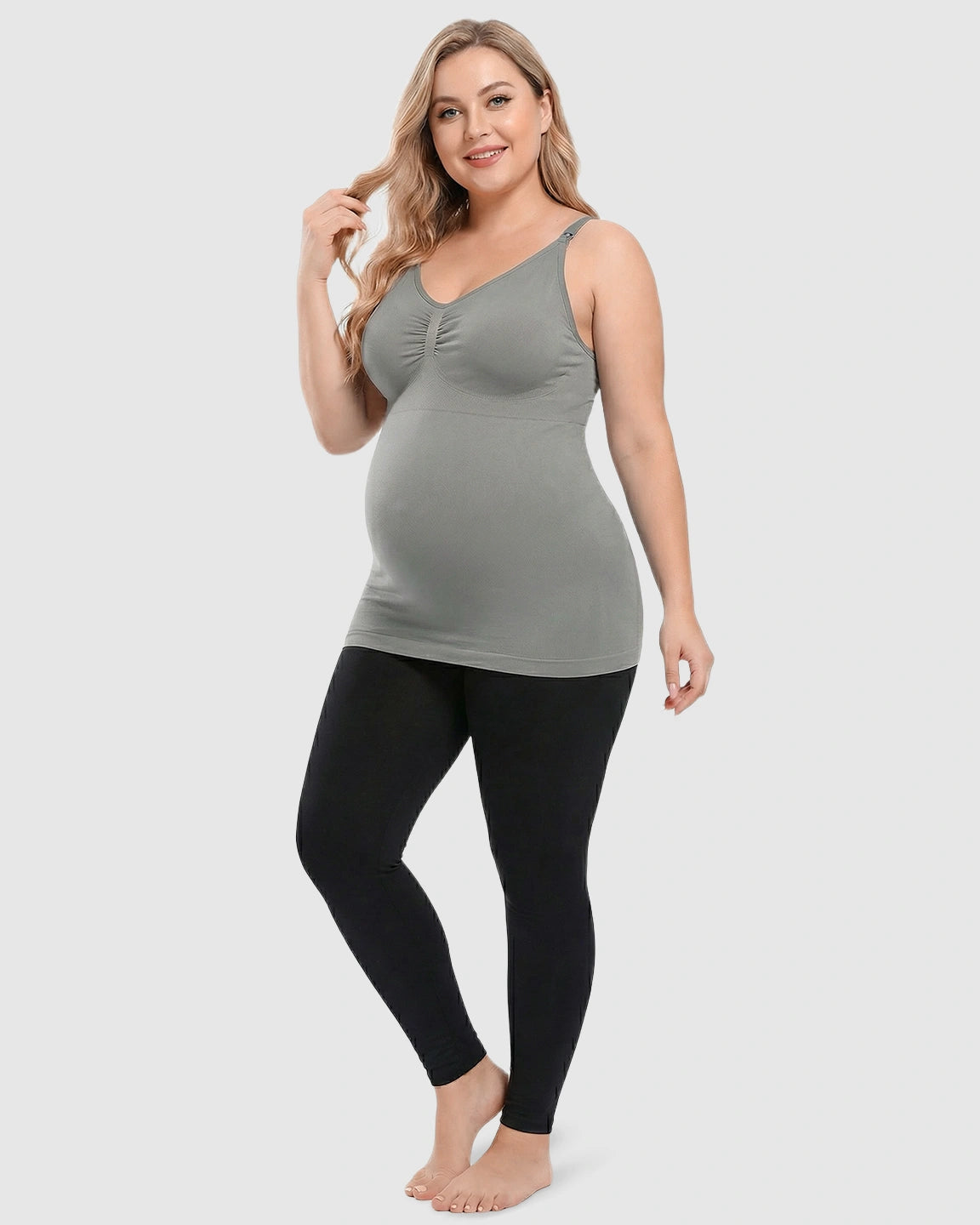 Front-Opening Clasp Camisole-Style Maternity Nursing Top