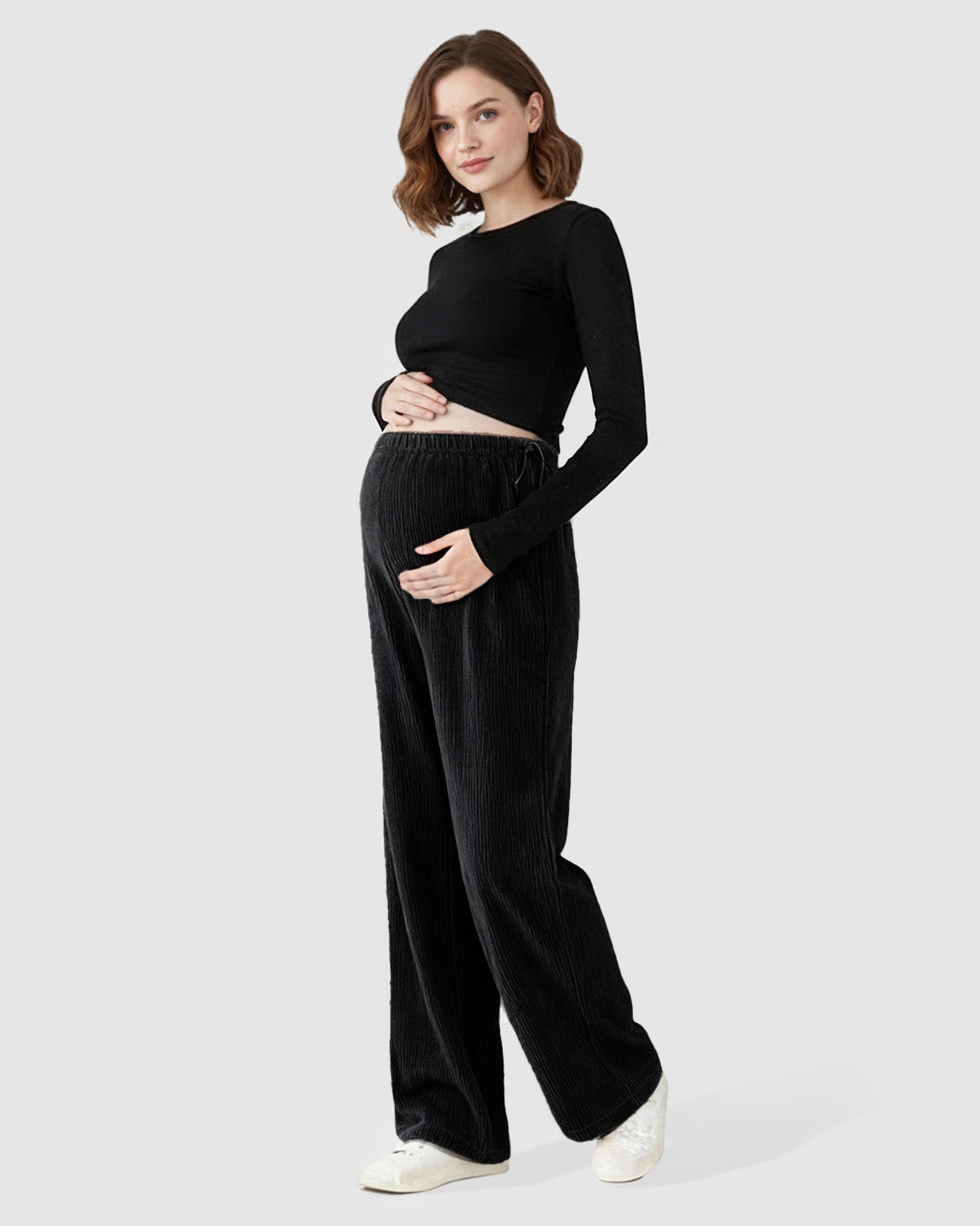 High-Waist Flowy Support Maternity Pants
