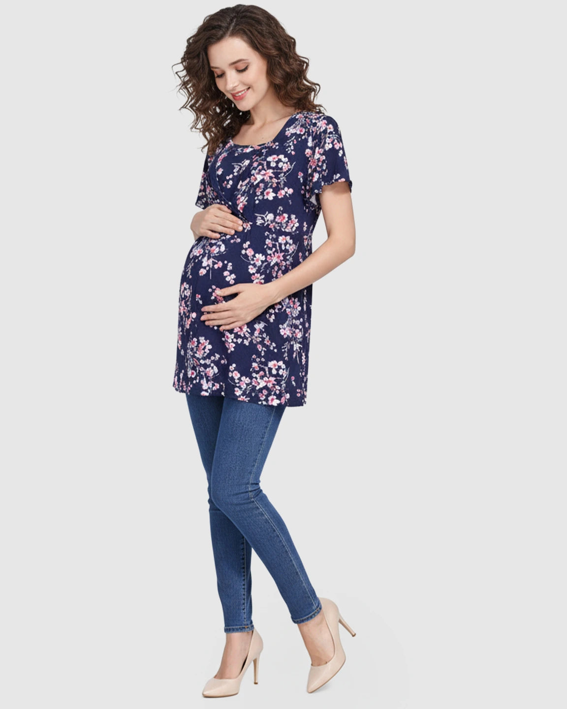 Crisscross Bodice Tunic Maternity Top