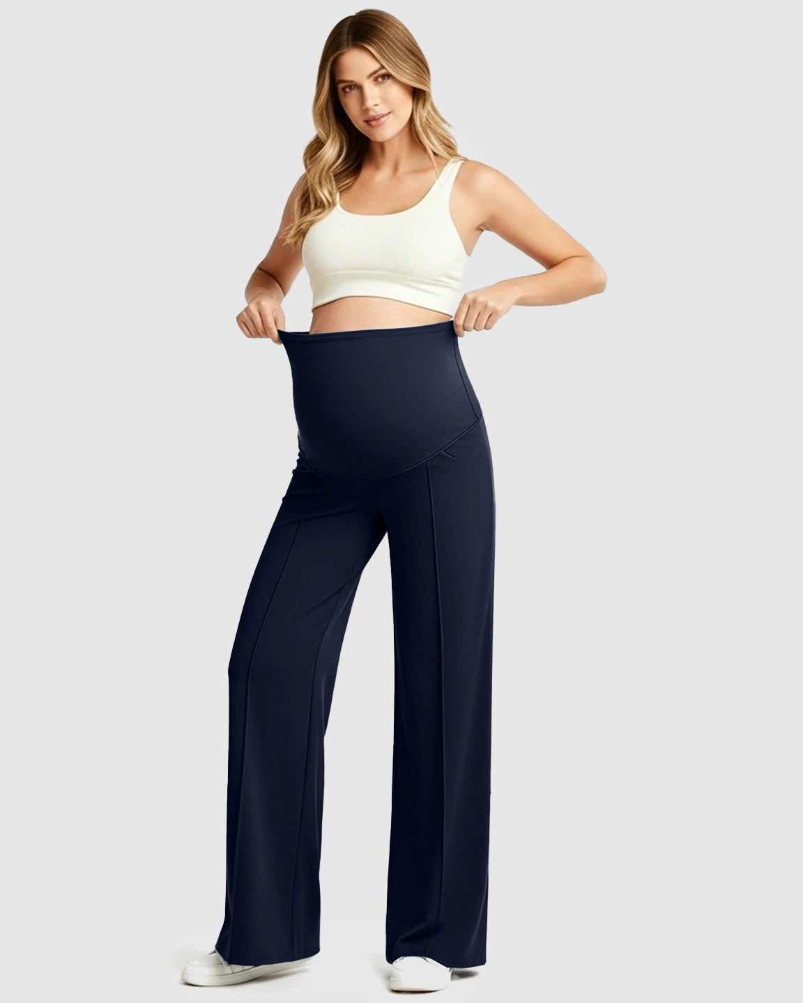 High Waist Maternity Pants With Relaxed Fit