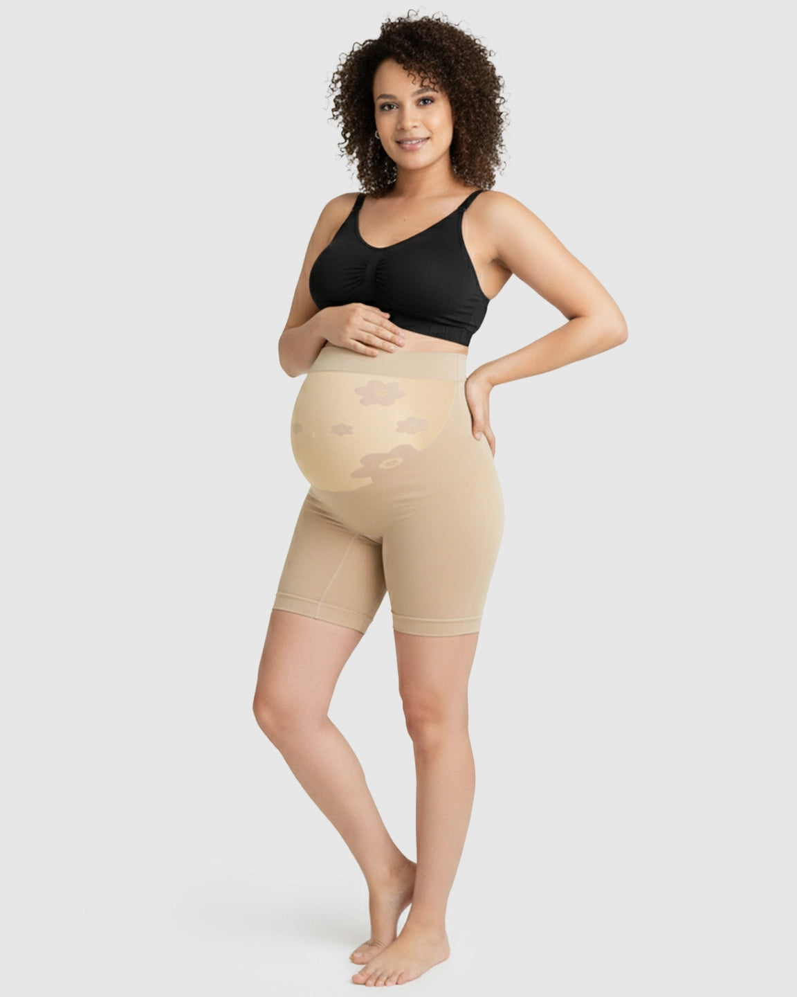 High-Waist Loose Fit Maternity Shorts