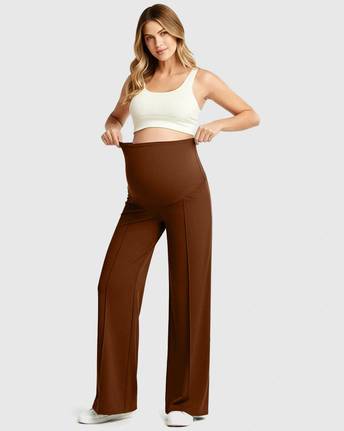 High Waist Maternity Pants With Relaxed Fit
