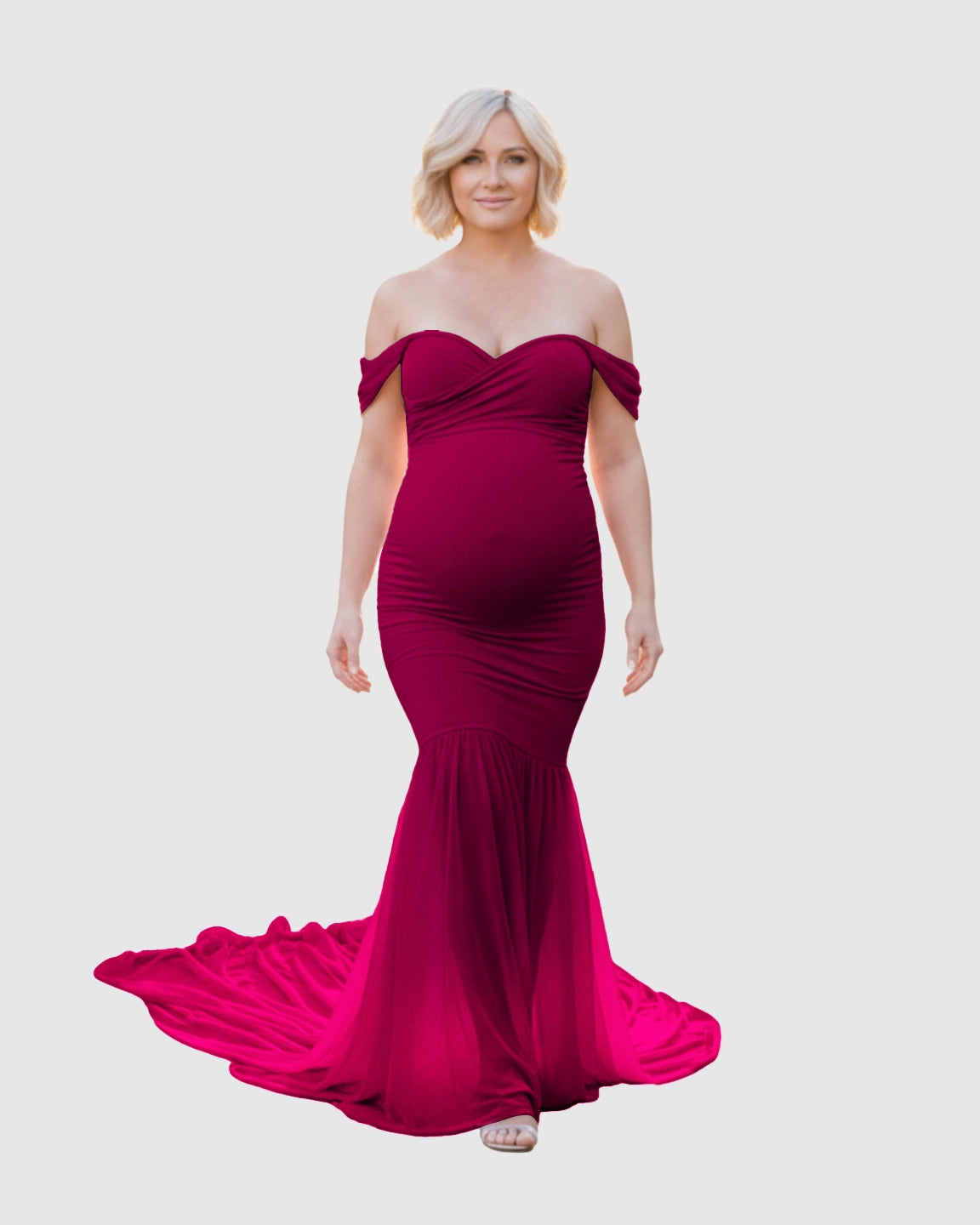 Off-Shoulder Mermaid Maternity Photoshoot Gown