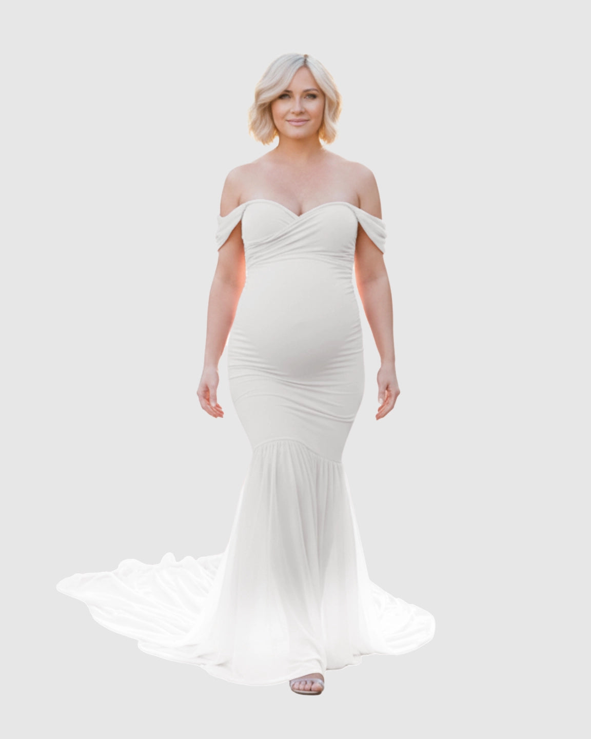 Off-Shoulder Mermaid Maternity Photoshoot Gown