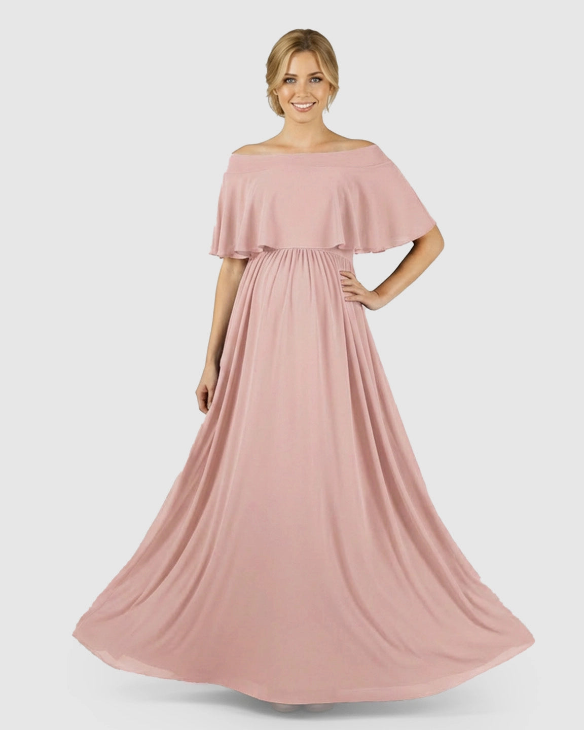 Off Shoulder Bohemian Maternity Photoshoot Dress