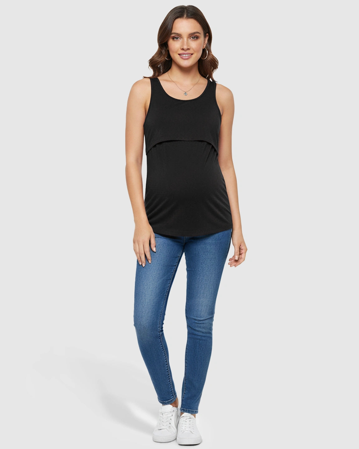Pull-Up Nursing Access Loose Fit Tank Top