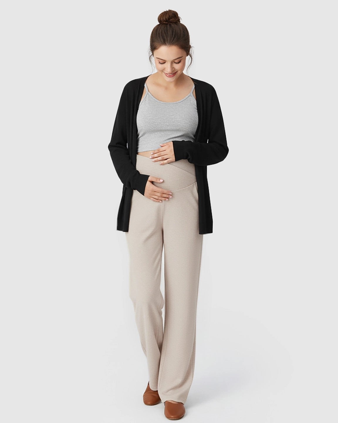 Crossover Waist Wide-Leg Maternity Lounge Pants