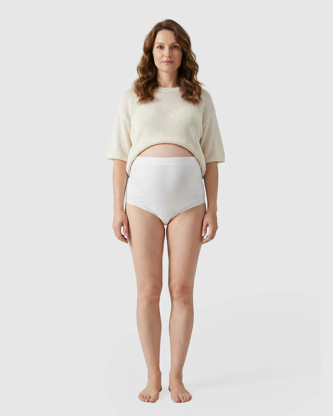 Mid-Waist Jacquard Texture Maternity Underwear