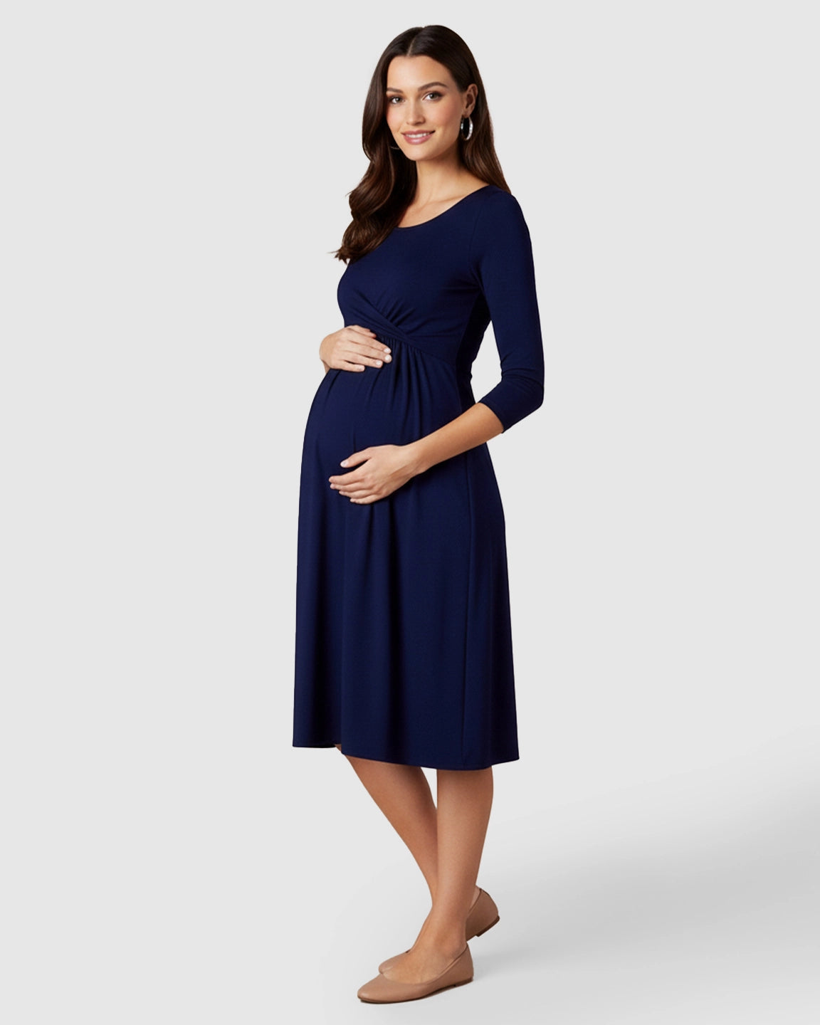 Elbow Length Sleeves Casual Maternity Dress
