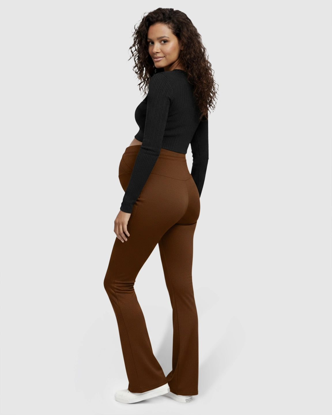 Crossed Waistband Flared Maternity Pants