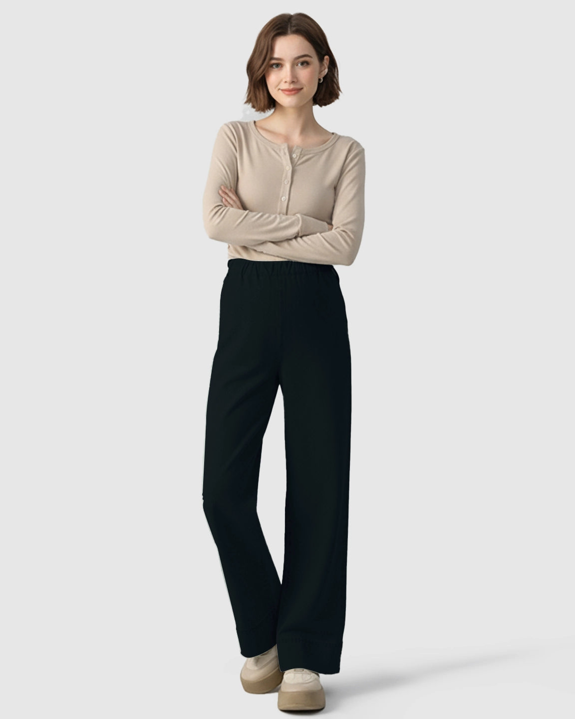 Adjustable Waist Wide-Leg Maternity Denim Pants