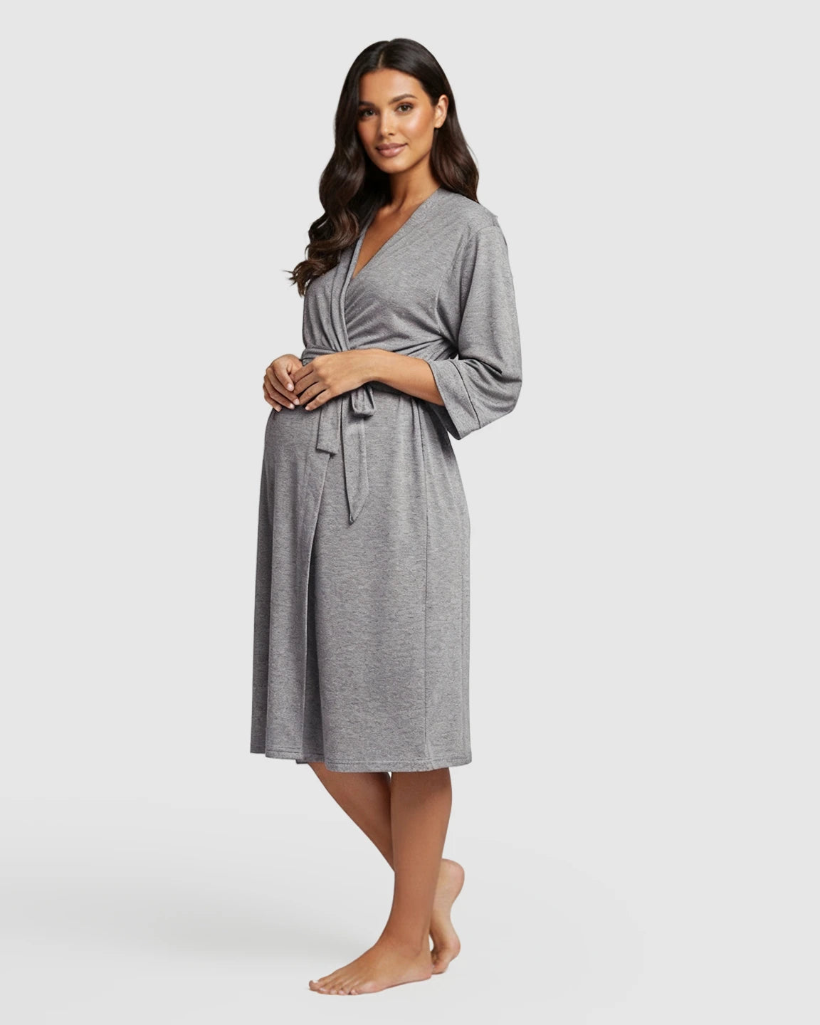 Mid-Length Classic Kimono Maternity & Postpartum Robe