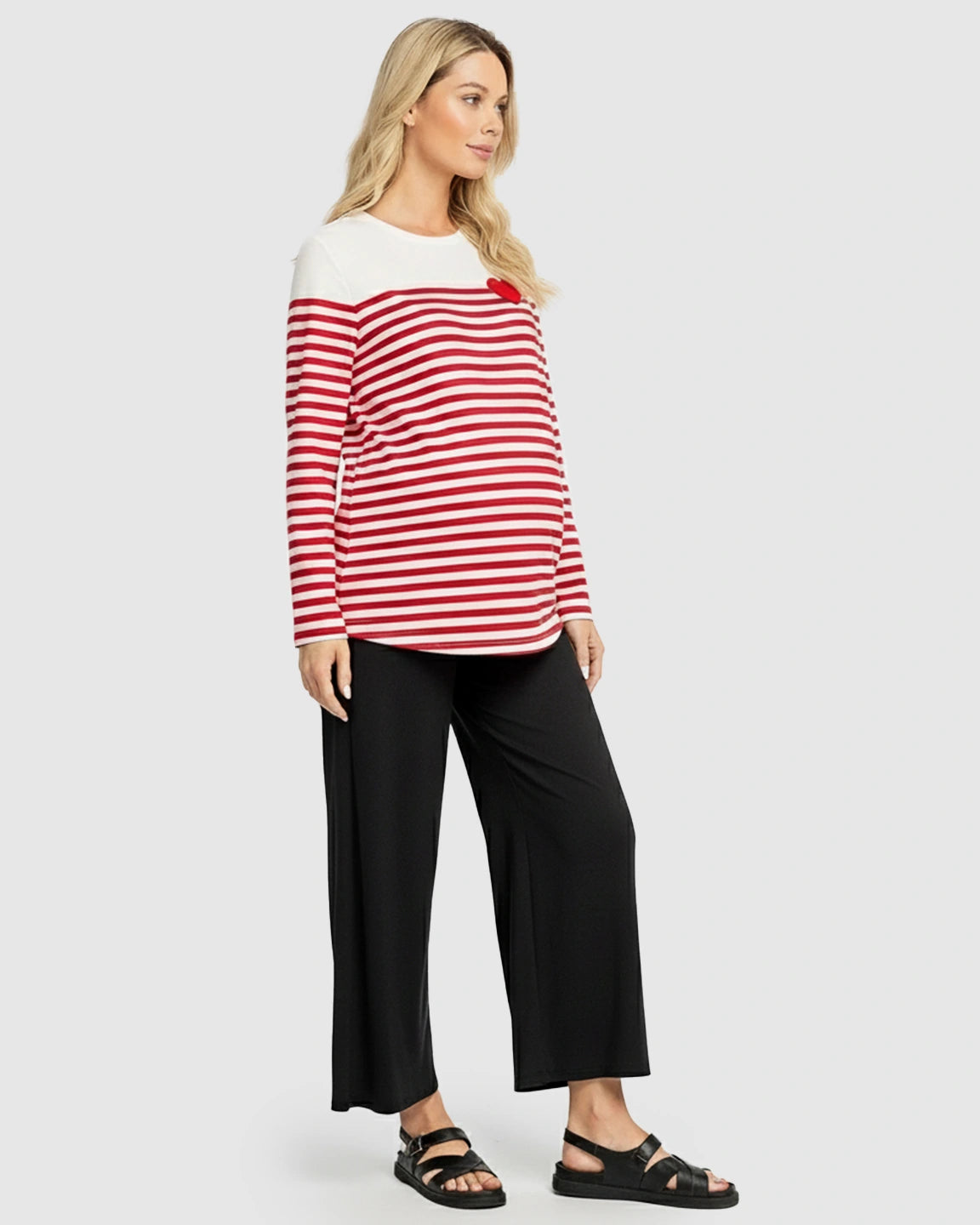 Striped Loose-Fit Maternity Top