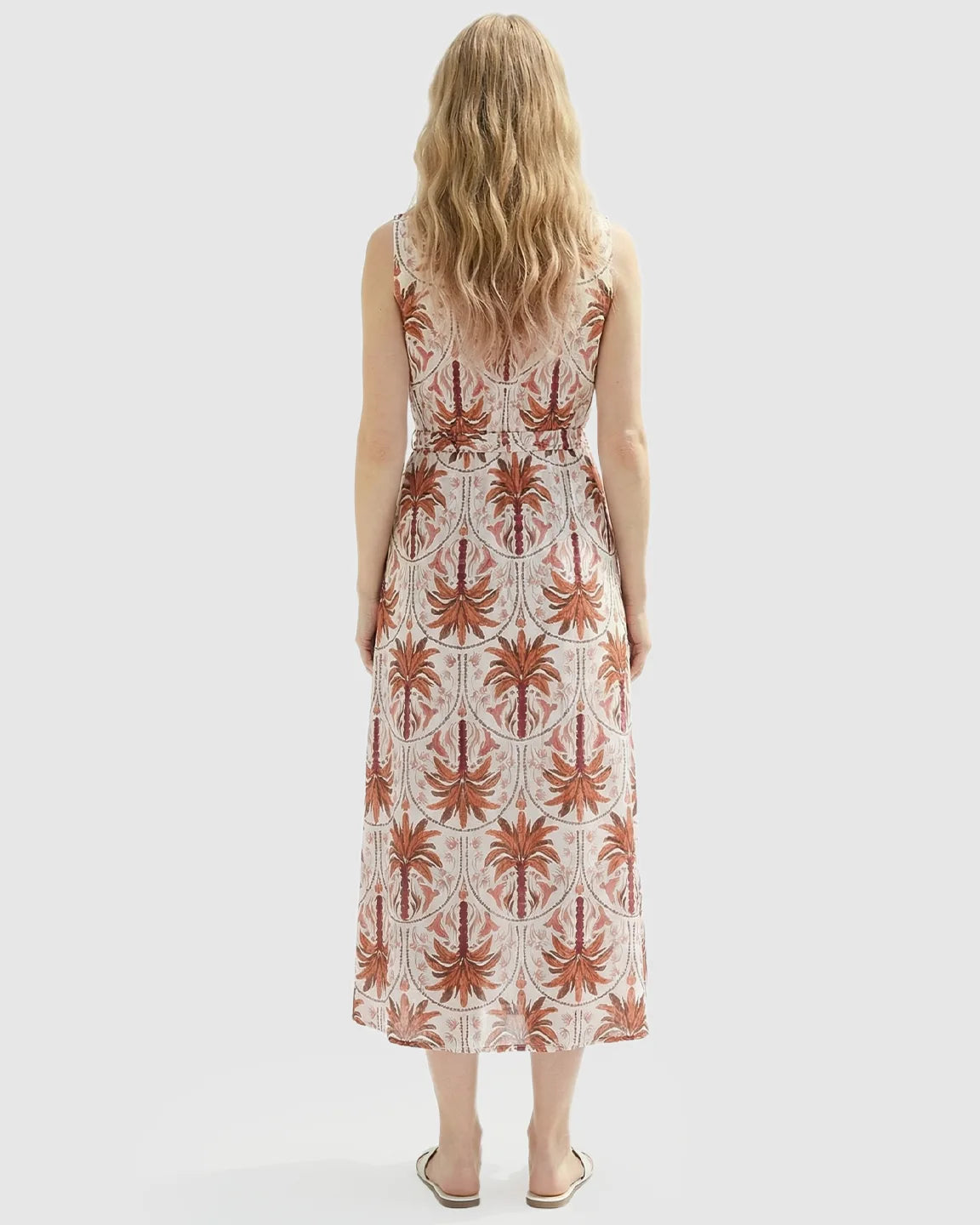 Tie-Waist Flowy Maternity Midi Dress