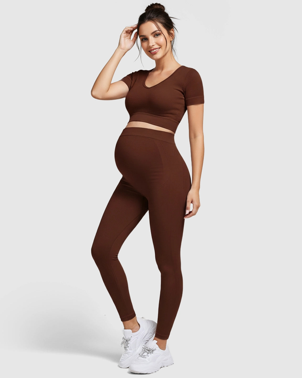 Nylon Stretch Comfort Fit Maternity Activewear Set
