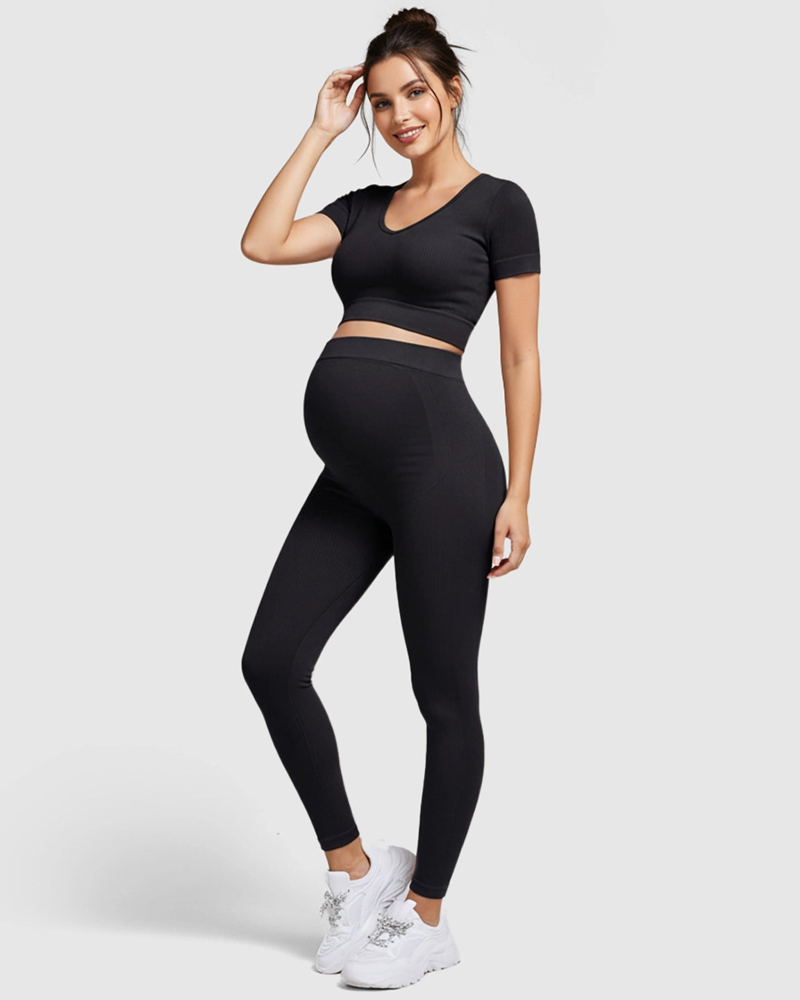 Nylon Stretch Comfort Fit Maternity Activewear Set