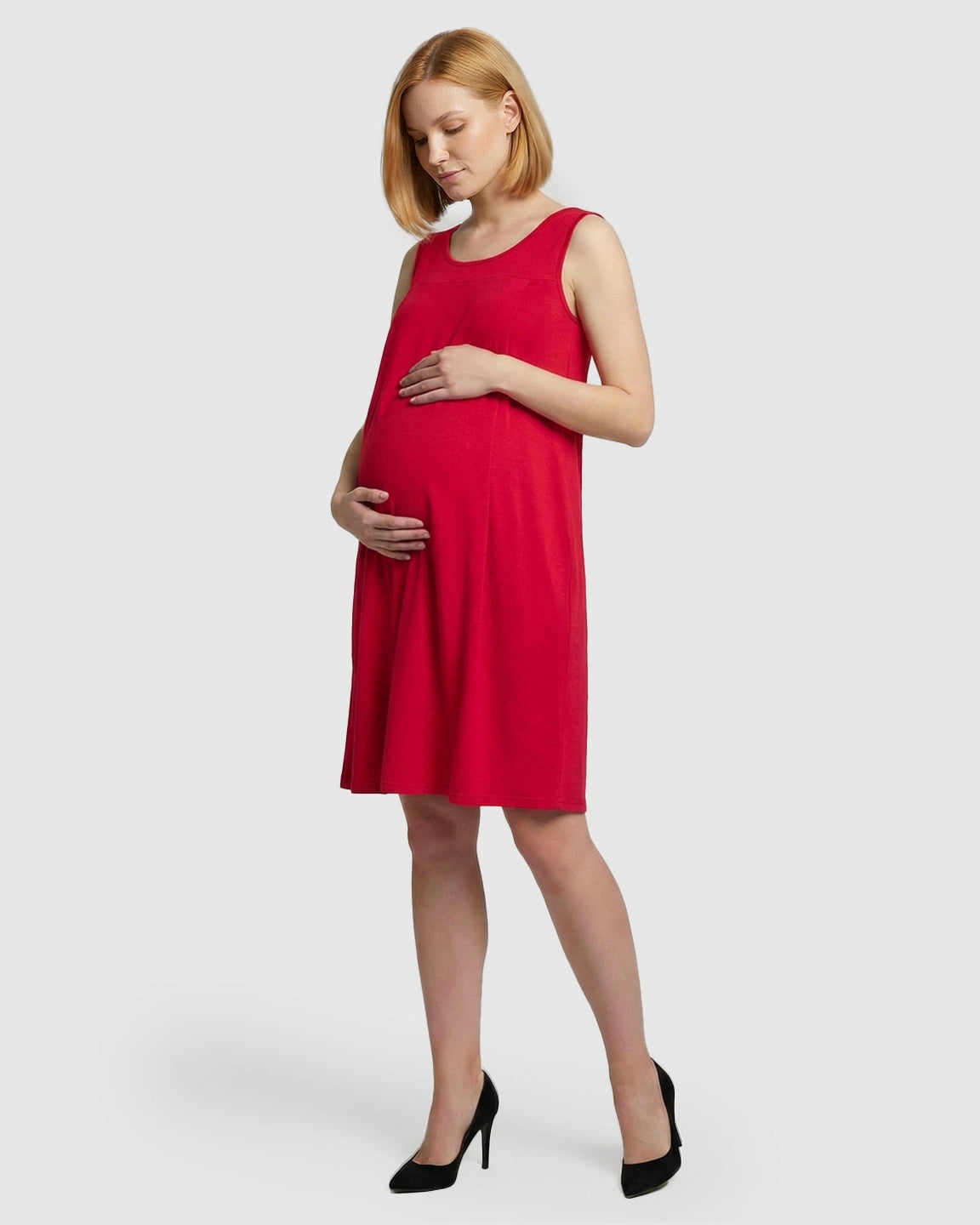Discreet Nursing Opening Casual Maternity Midi Dress