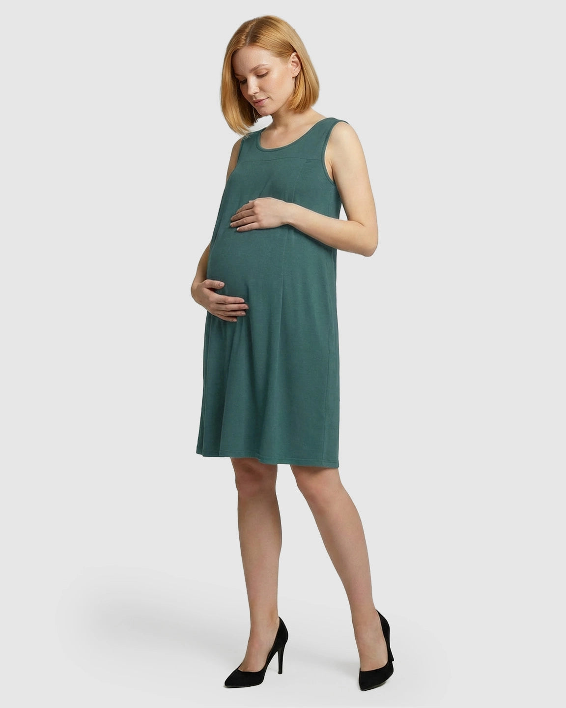 Discreet Nursing Opening Casual Maternity Midi Dress