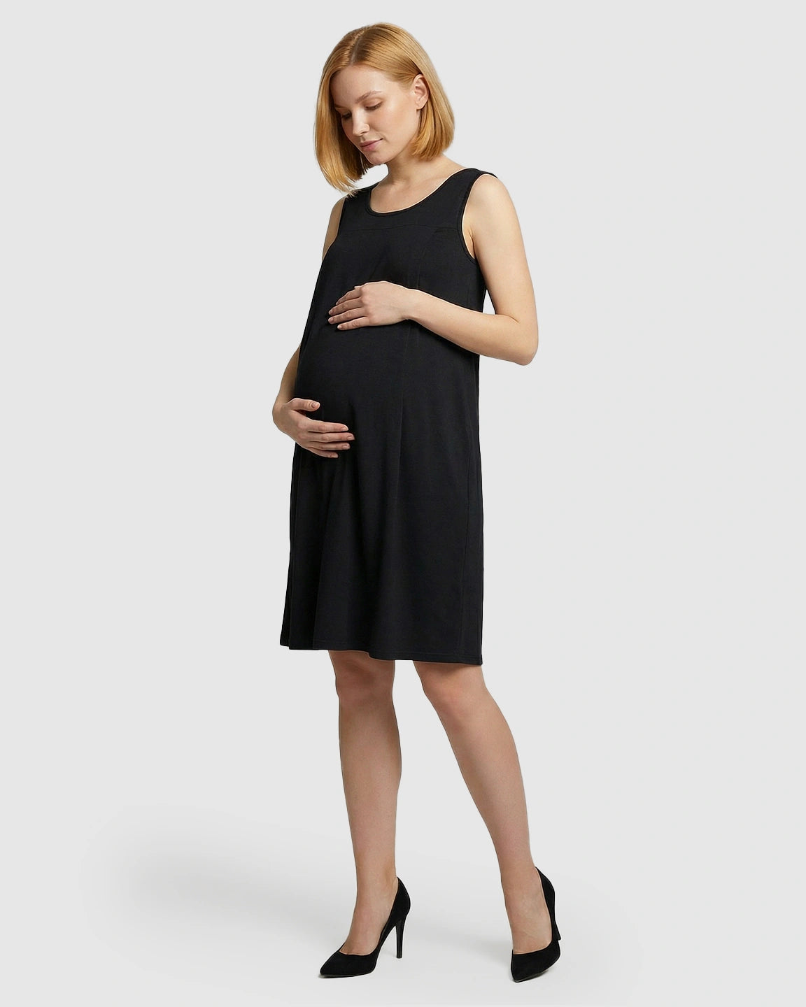 Discreet Nursing Opening Casual Maternity Midi Dress