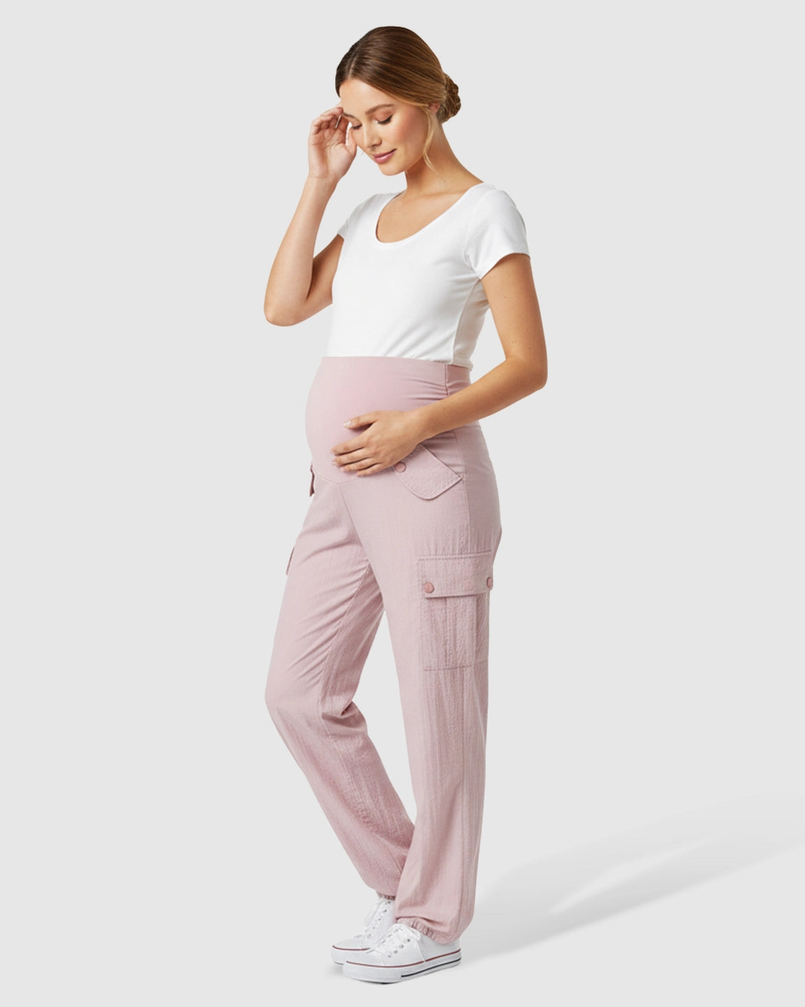 Cooling Wide-Leg Cargo Maternity Pants