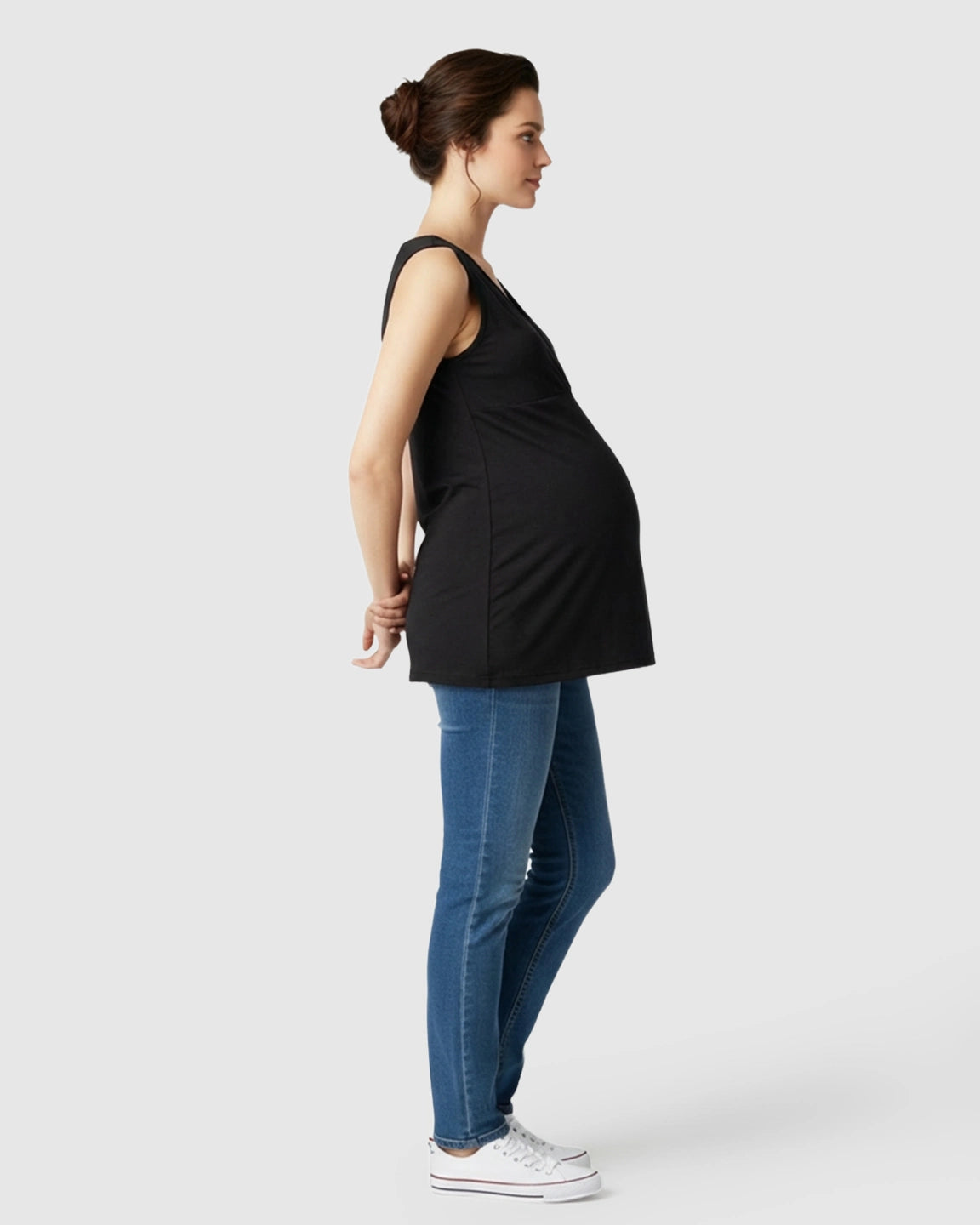 Cross-Front Sleeveless Nursing & Maternity Top