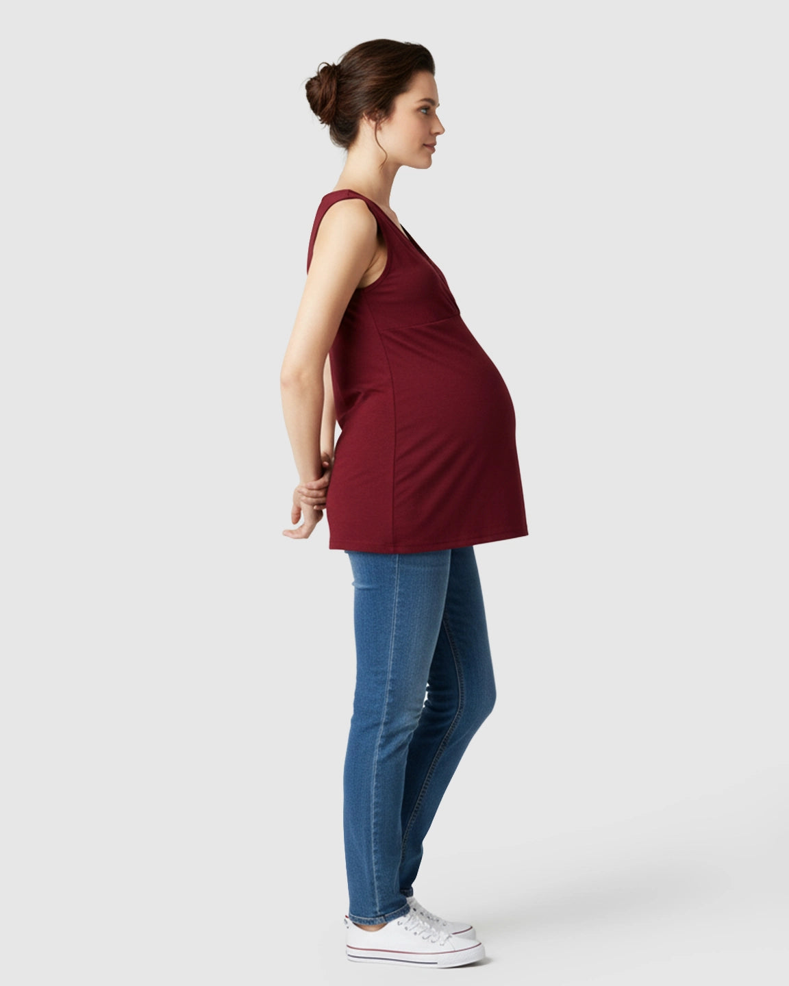 Cross-Front Sleeveless Nursing & Maternity Top