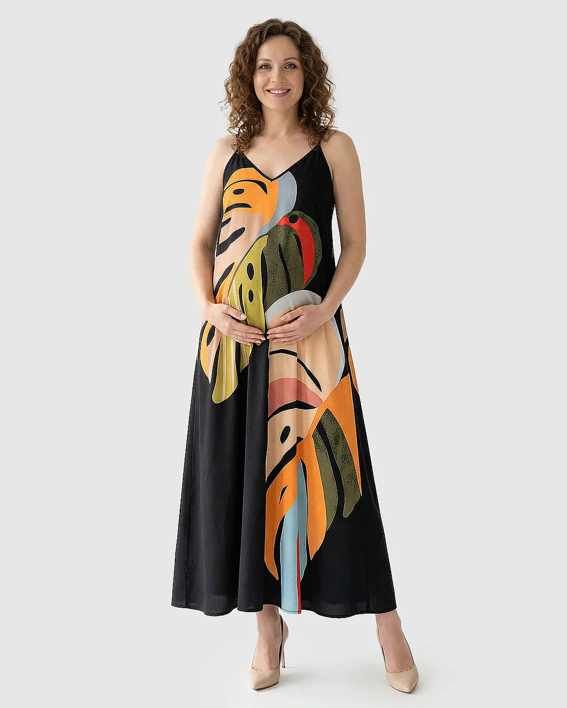 3D-Print Sling Maternity Maxi Dress