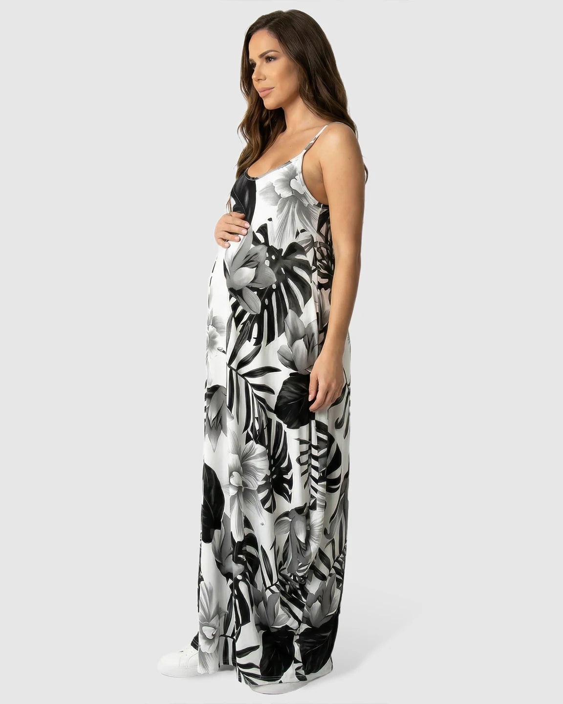 Floral Sling Maternity Maxi Dress