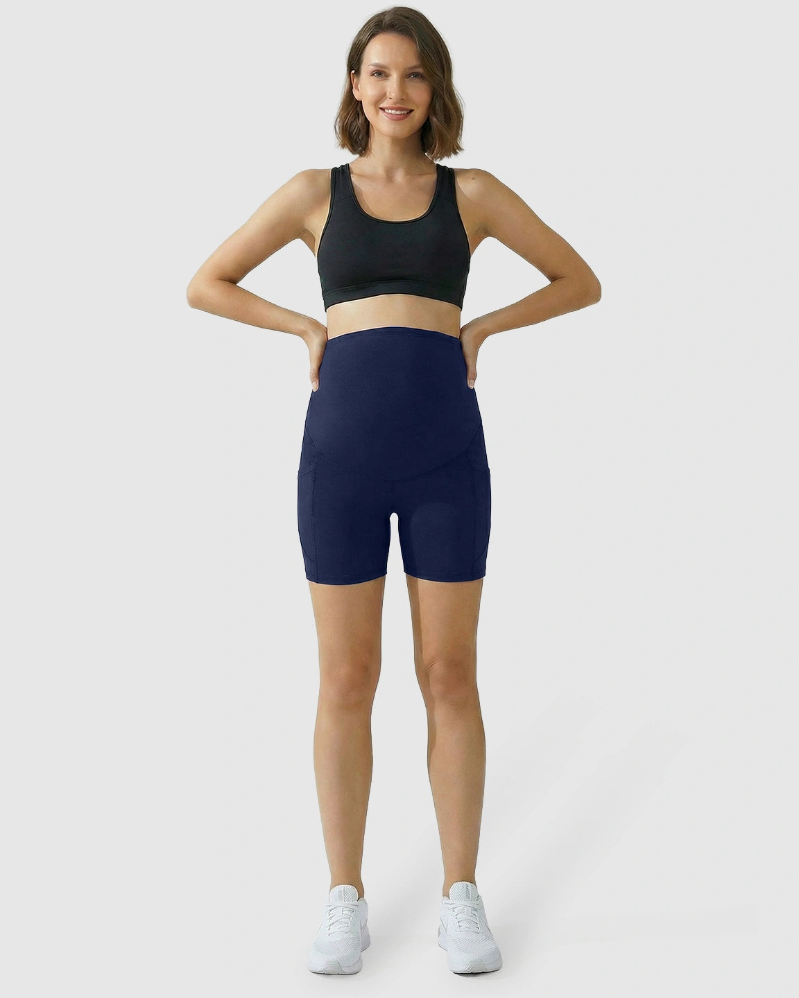 High-Waist Supportive Maternity Shorts
