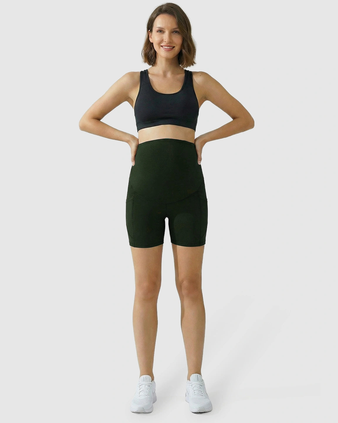 High-Waist Supportive Maternity Shorts
