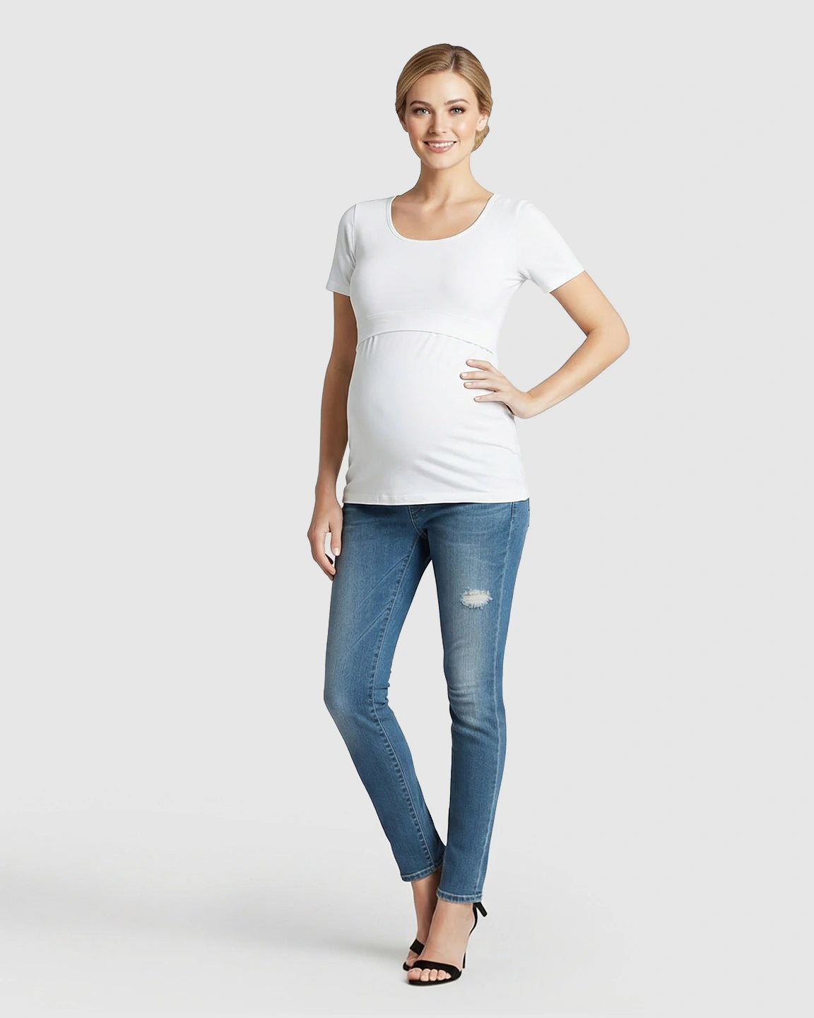 Stretch-Fit V-Neck Nursing T-Shirt