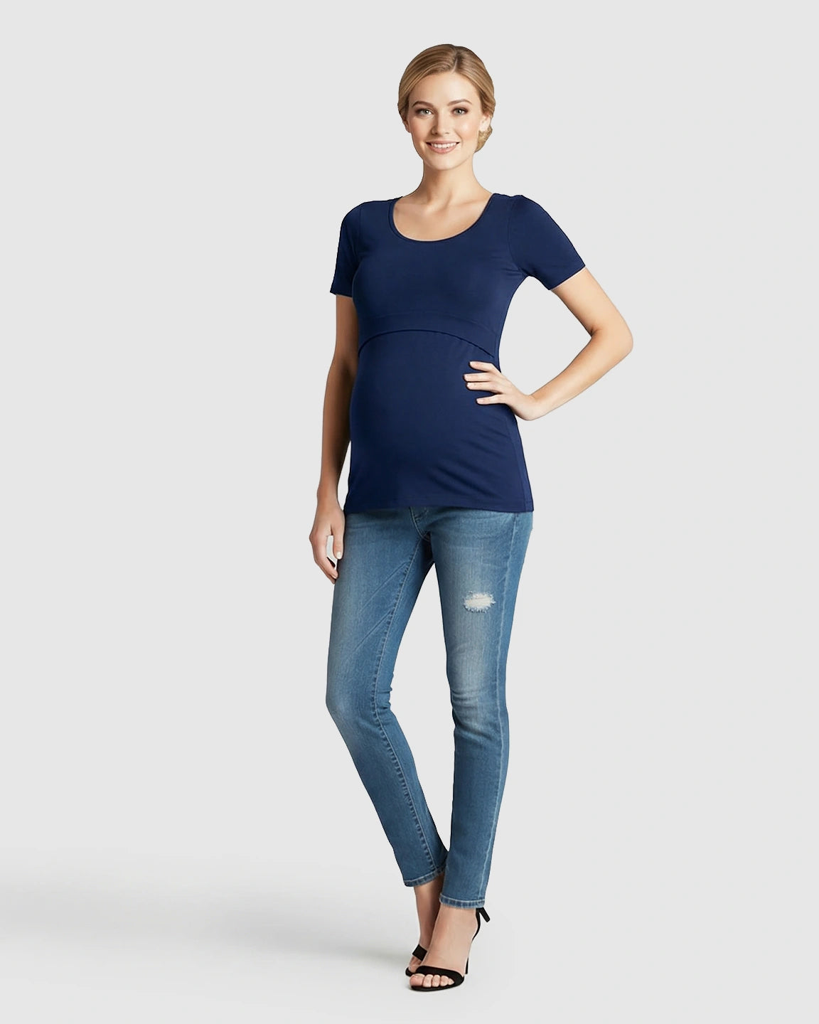 Stretch-Fit V-Neck Nursing T-Shirt